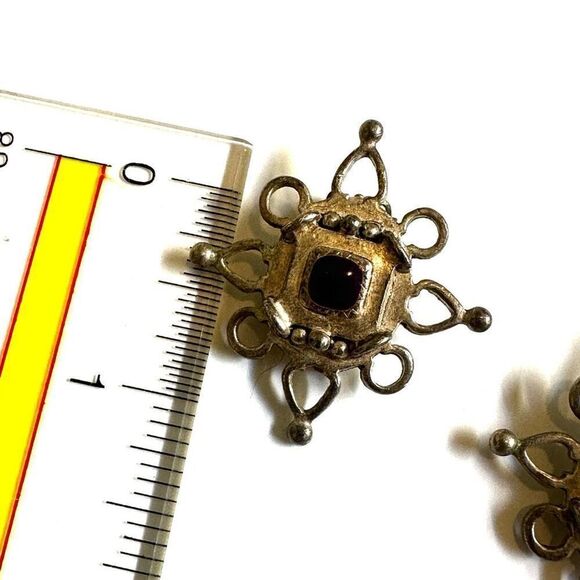 C.Stein silver tone and purple clip on earrings - Picture 8 of 8